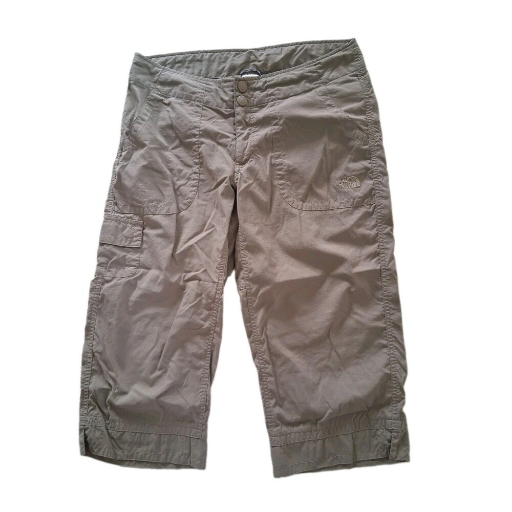 North Face Women’s 8 Capri Cargo Pants Khaki Tan Hiking Climbing Lightweight